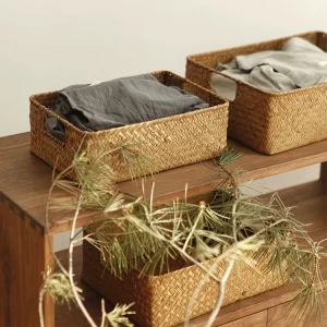 Natural Large Woven Seagrass Basket Of Straw Wicker